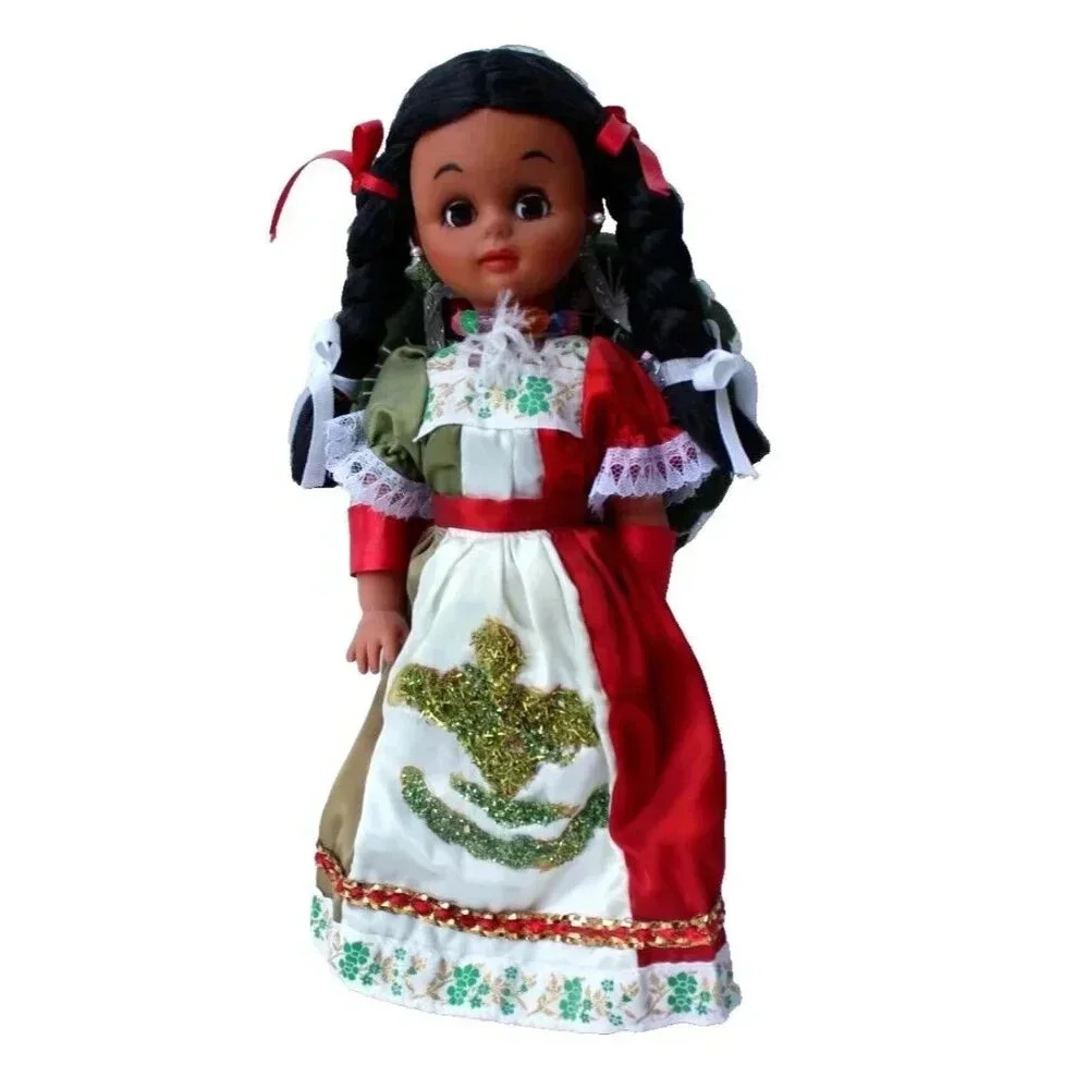 Vintage Mexican Folk Collectable Girl Doll Mexico Travel Souvenir